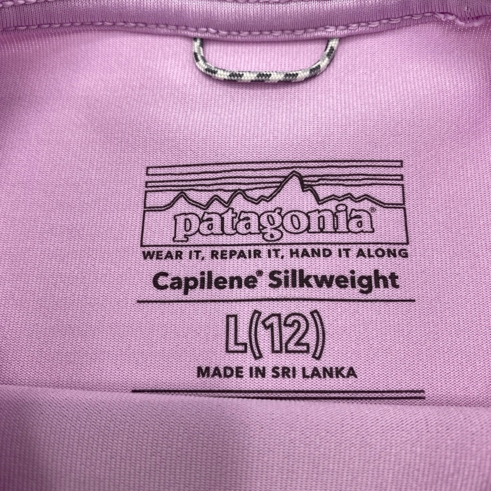 Patagonia Kids Capilene Silk-weight UPF T Short Sleeve Shirt Purple Large 12 LG - Picture 3 of 6